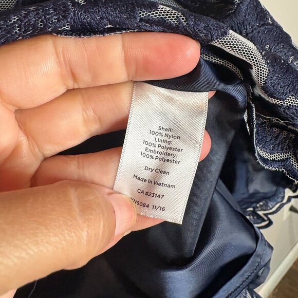 NWT Talbots navy blue lacy A-Line skirt - Picture 5 of 5